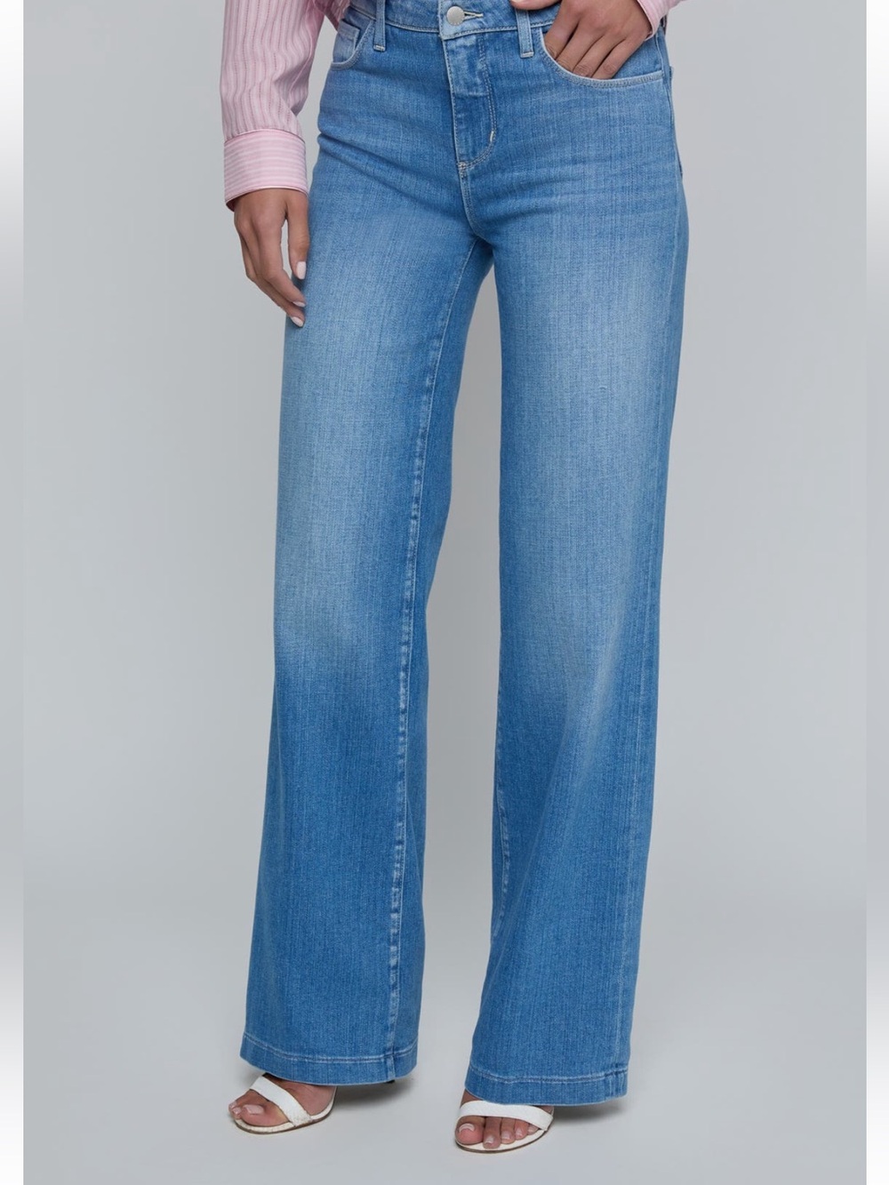 L'AGENCE Light Blue Wide-Leg Jeans